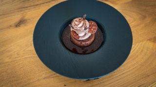 Dessert automnal restaurant Fleur marine à Roscoff